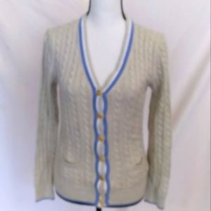 Brooks Brothers beige cable sweater supima cotton sz S